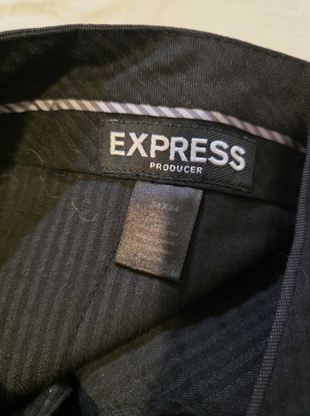 Express Men's Charcoal Gray Wool Size 44R Pants Are 34/34 - Picture 9 of 9